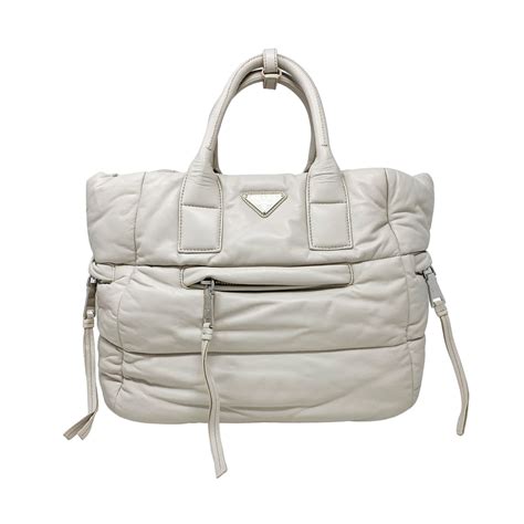 bomber bag prada|PRADA Nappa Bomber Tote Bianco 1493201 .